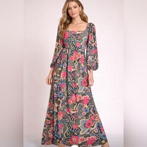 Smith & Queen Floral Maxi Dress with Multicolor Flpral Pattern Small PTP 17